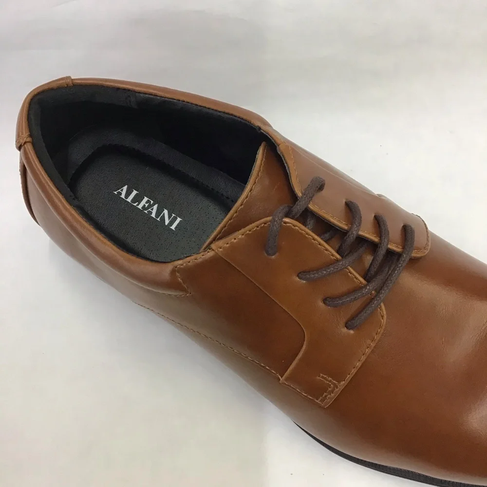 New Mens Alfani Andrew Plain Toe Derbys In Dark Tan Size 11 M